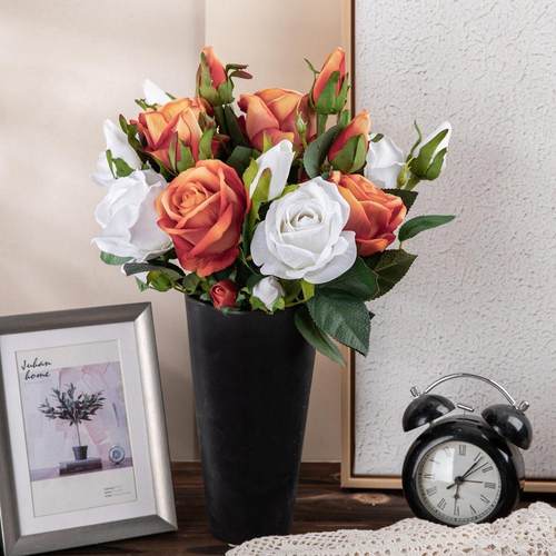 厂家 绒布仿真花相思玫瑰假花婚庆用品家居装饰绢花MW03334定制