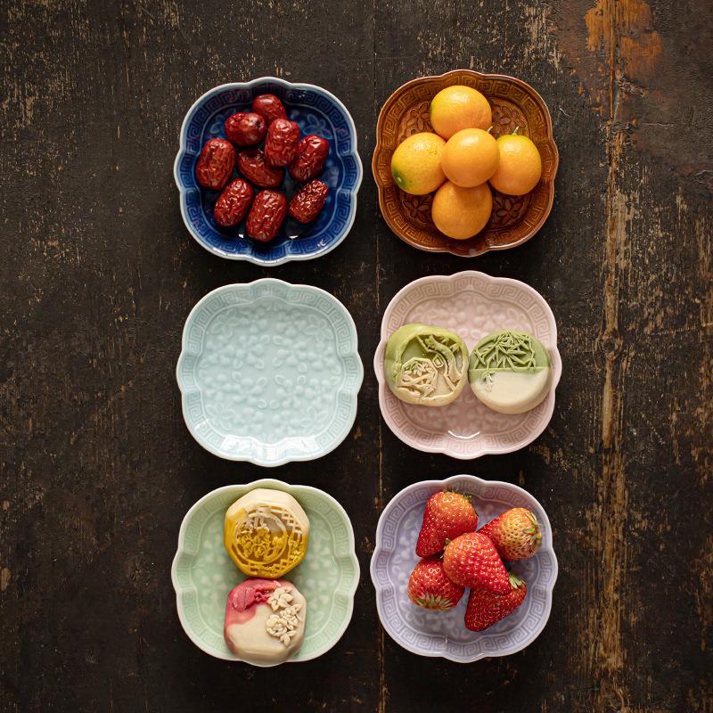 陶瓷干果碟中式茶点盘供佛托盘糕点盘喜饼水果盘点心盘订婚台摆盘
