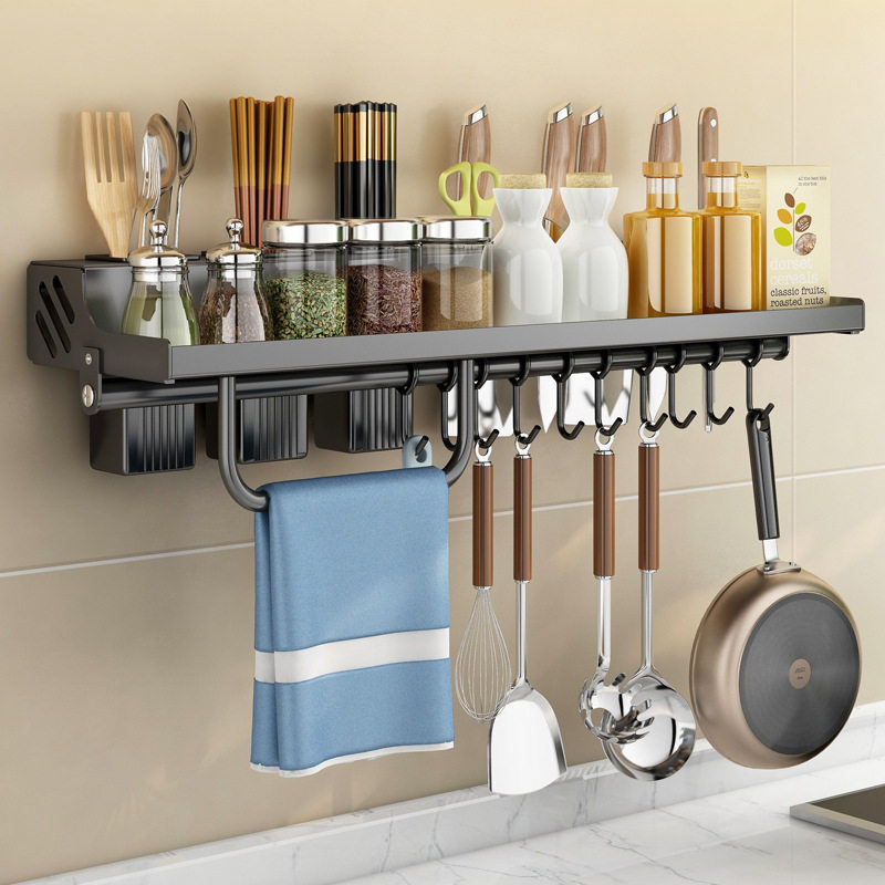免打孔厨房置物架壁挂式多功能筷子刀架家用墙上用品大全收纳挂架