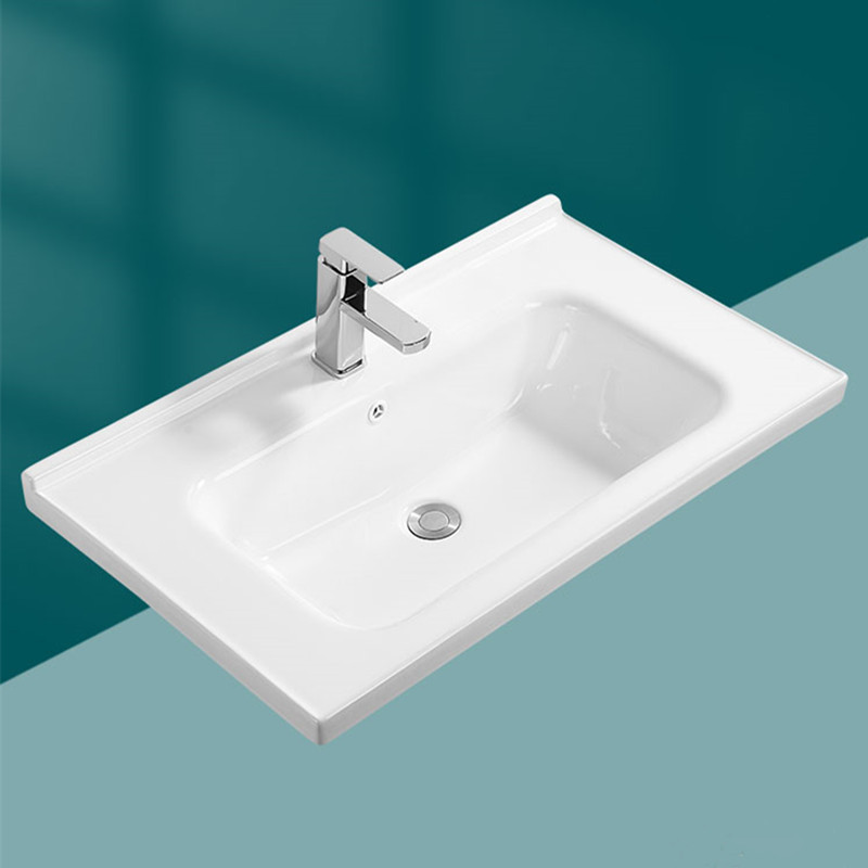 家用半嵌入式陶瓷台中盆台面一体柜盆池经典款洗脸台盆洗手盆单盆