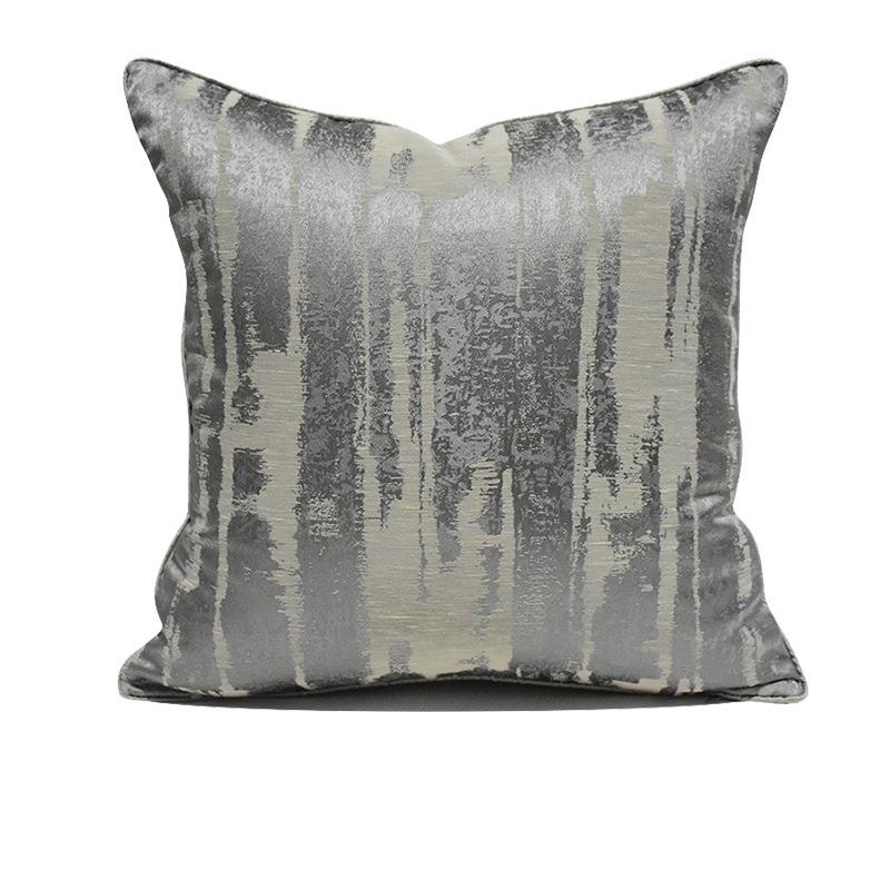 灰色沙发抱枕套现代简约酒店样板间卧室床靠枕条纹床头靠包套定制