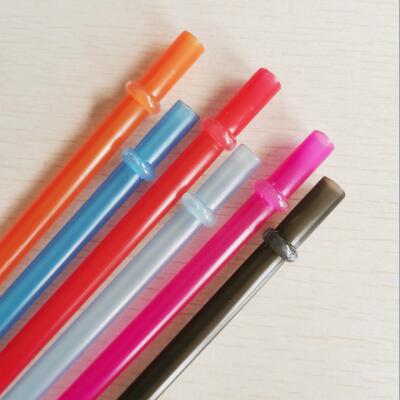 直供PP材质塑料吸管 彩色带扣吸管 水杯用彩色带卡扣吸管定制
