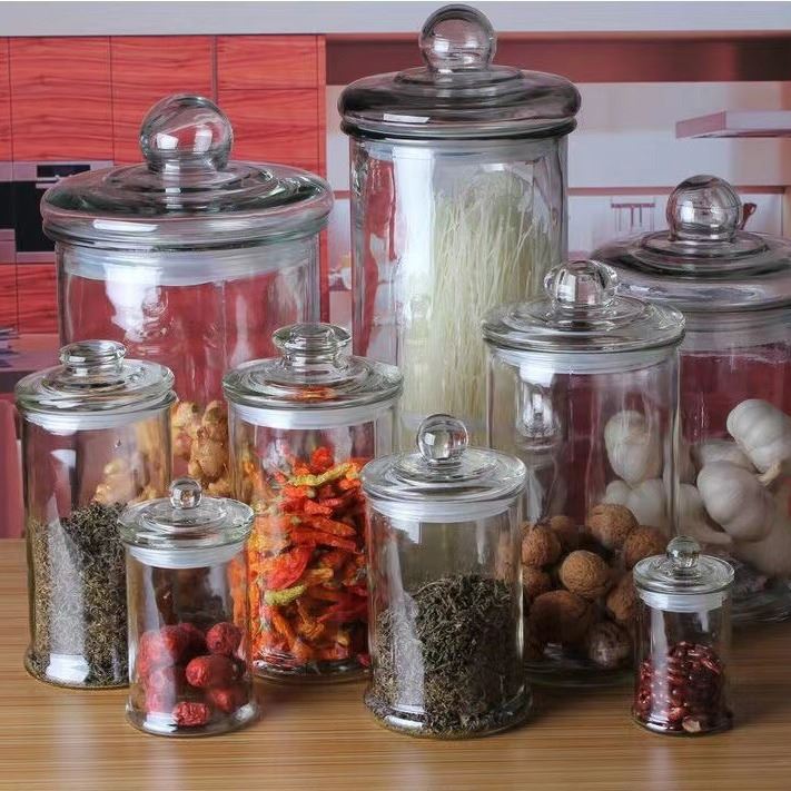 直销茶叶罐玻璃储物罐展示干果杂粮糖果五谷密封罐透明厨房用