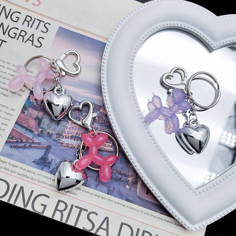 果冻气球狗少女心精致小众创意钥匙扣可爱爱心亚克力书包咕本挂件