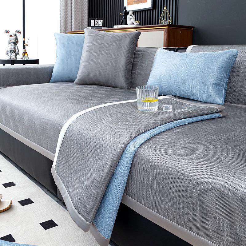 夏季藤席沙发垫防滑凉席坐垫子水洗四季通用凉垫沙发套罩冰垫定制