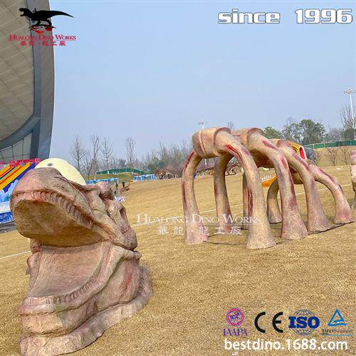 玻璃钢制品仿真恐龙霸王龙骨架景区引流拍照模型华龙工厂制作.
