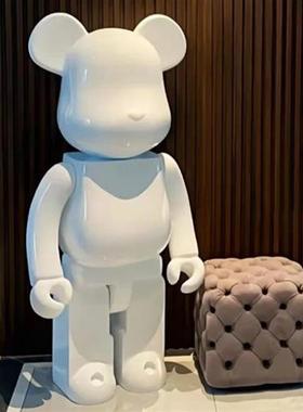 网红积木熊暴力熊客厅商场店铺门口美发酒吧大型摆件玻璃钢雕塑