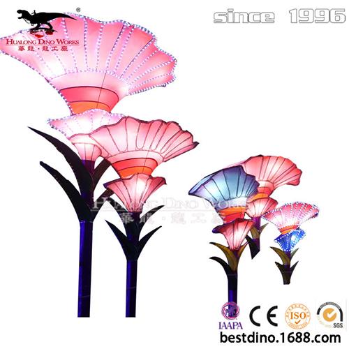 自贡传统民俗灯会春节场地布置创意伞形灯组场地亮化彩灯灯组