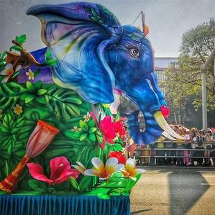 自贡大型户外巡游彩船春节公园灯会展览节日活动互动花车制作厂家