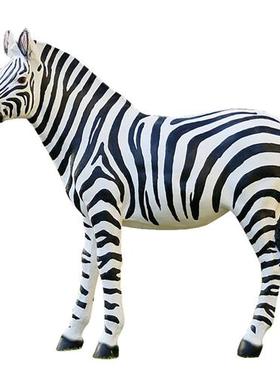户外大型仿真斑马摆件园林景观雕塑动物公园景区幼儿园玻璃钢装饰