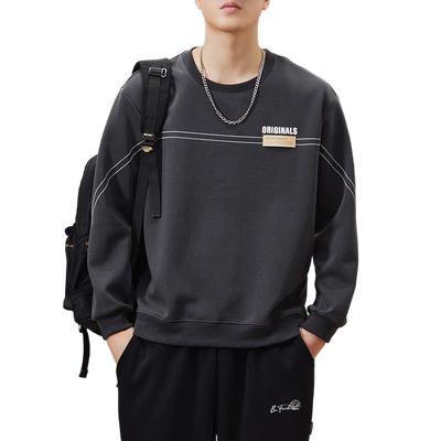 重磅硬挺卫衣男套头美式拼接撞色