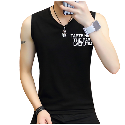 冬季V领修身内搭打底t恤男士背心