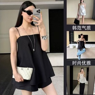 女套装 Cleanfit极简千金2025年夏季 静奢吊带抹胸短裤 时尚 新款