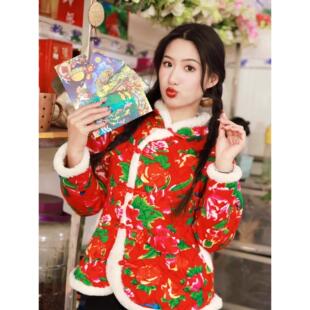 东北大花棉袄女款2025新款年轻人洋气妈妈中国风网红外套碎花马甲