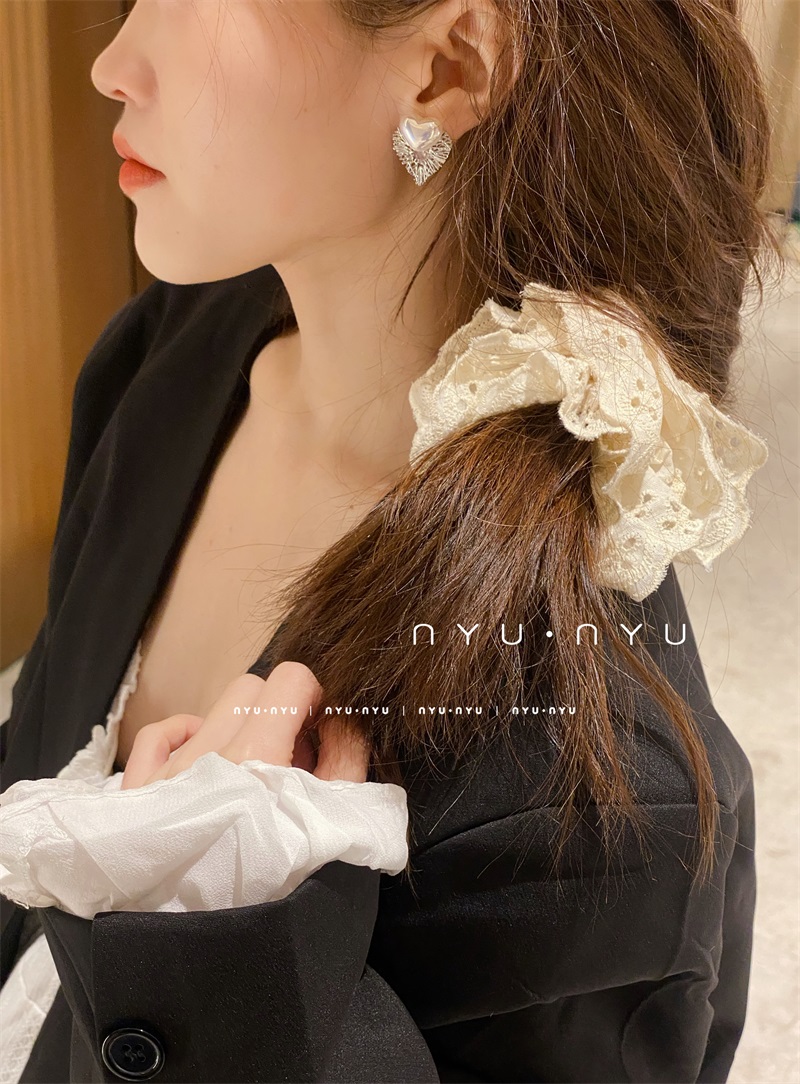 NYU·NYU2024新款露丝同款时尚勾花蕾丝双层发圈系列通勤时髦甜美