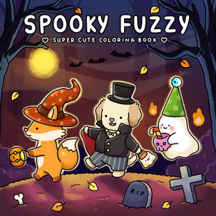 Book 万圣节新款 Coloring Cutie Paperback绘图本 涂色本Spooky