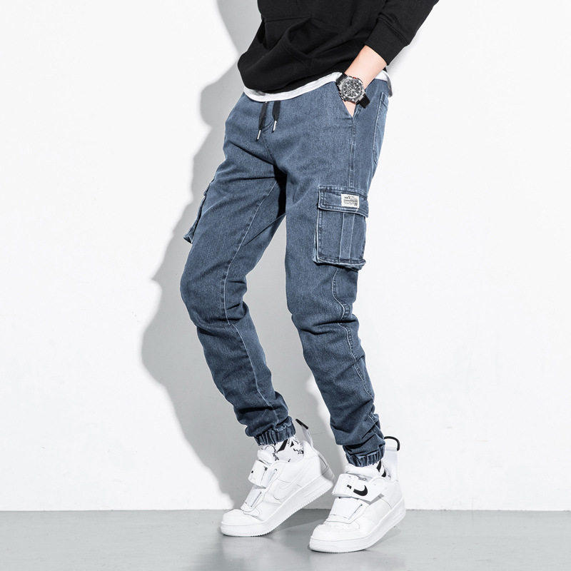 大码休闲裤男束脚牛仔裤Men's Jeans Denim Joggers Cargo Pants