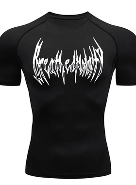 2024 Men's Compression Long Sleeve Black Gym Workout T-Shirt