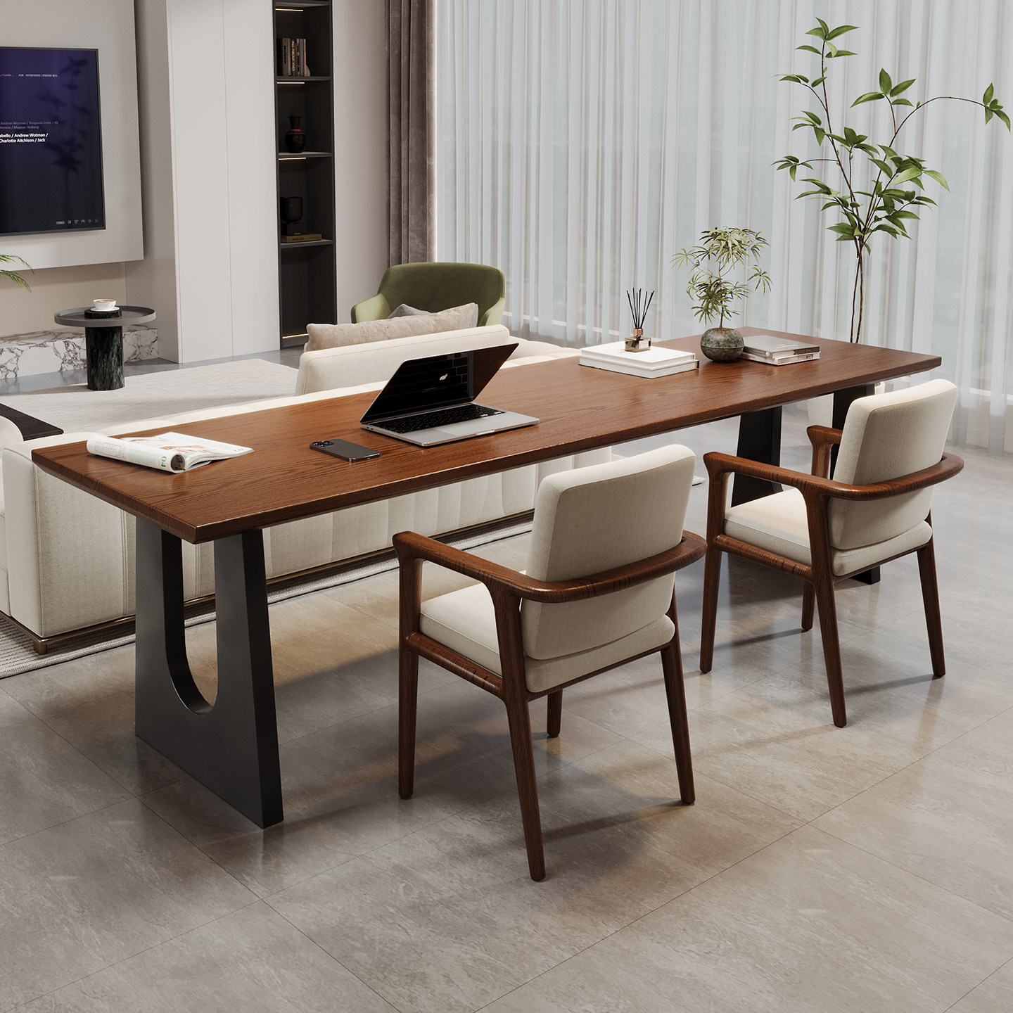 实木书桌沙发后长条桌客厅家用全实木去客厅化一体桌白蜡木学习桌,住宅家具,书桌,淘宝优惠券,粉丝福利购,淘宝优惠卷