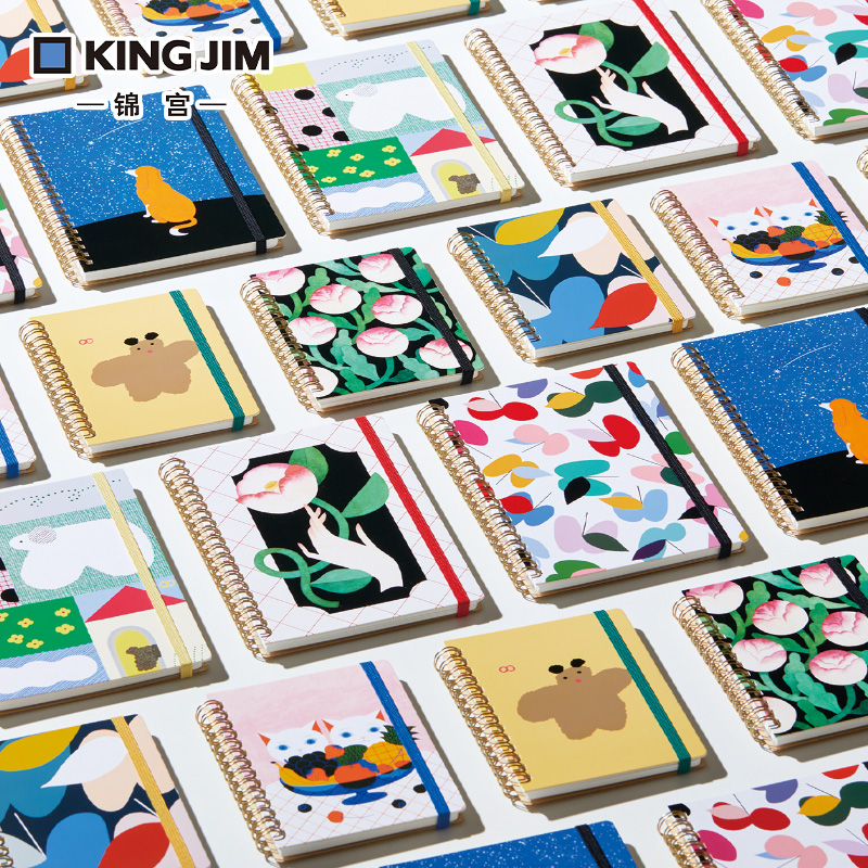 日本kingjim锦宫HITOTOKINOTE第5弹线圈本高颜值B6手帐便携笔记本小清新可爱封面学生办公记事本