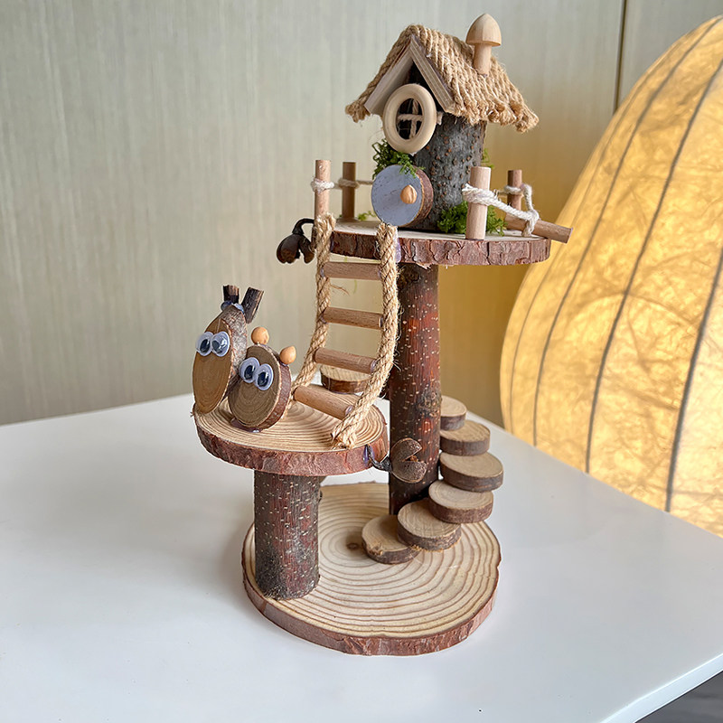 幼儿园DIY手工制作材料木屋儿童3D立体拼图小朋友锻炼动手能力