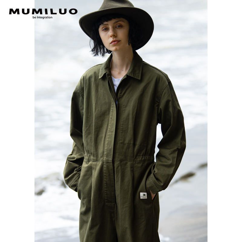 mumiluo|工装连体裤直筒春秋