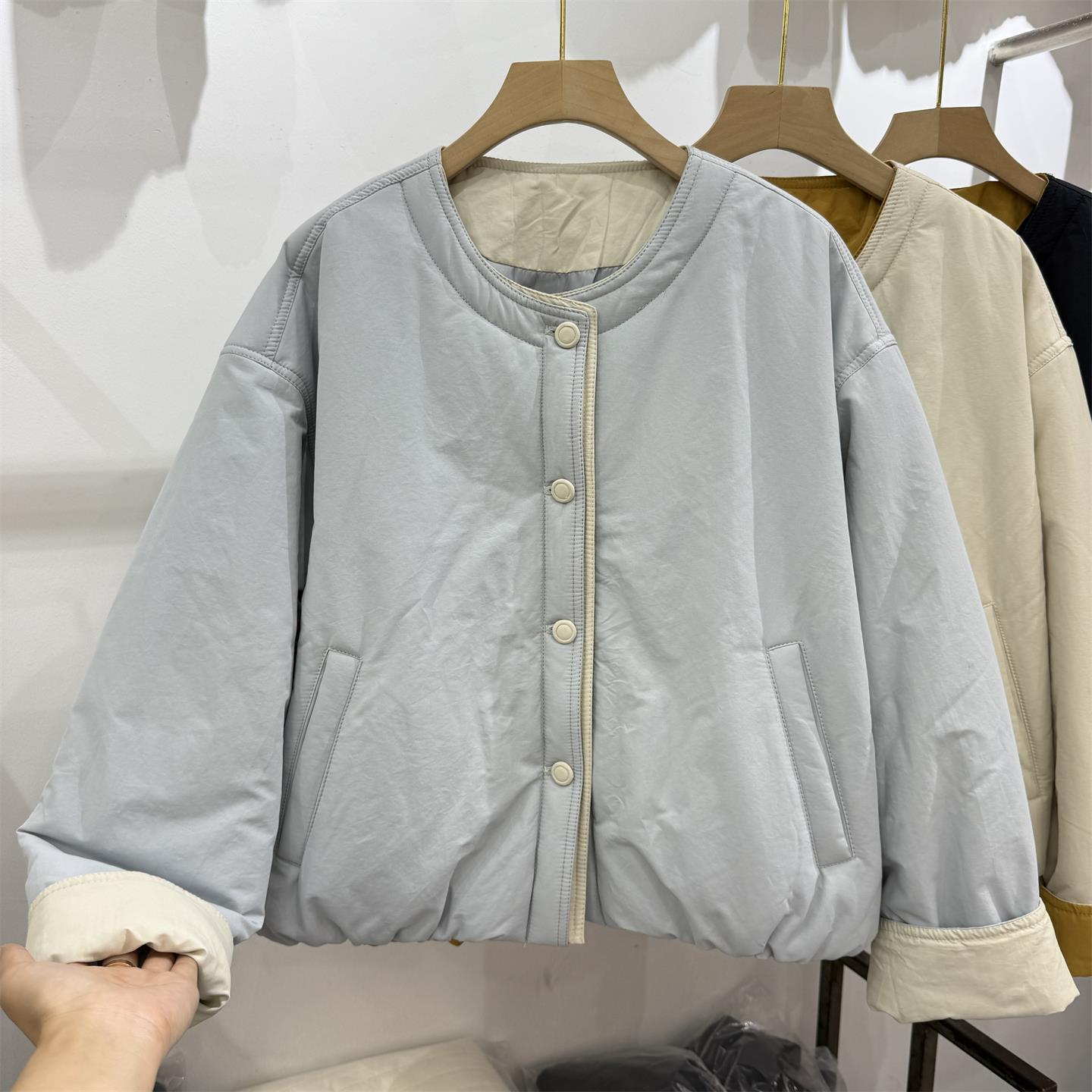 2025秋冬新款韩系拼接撞