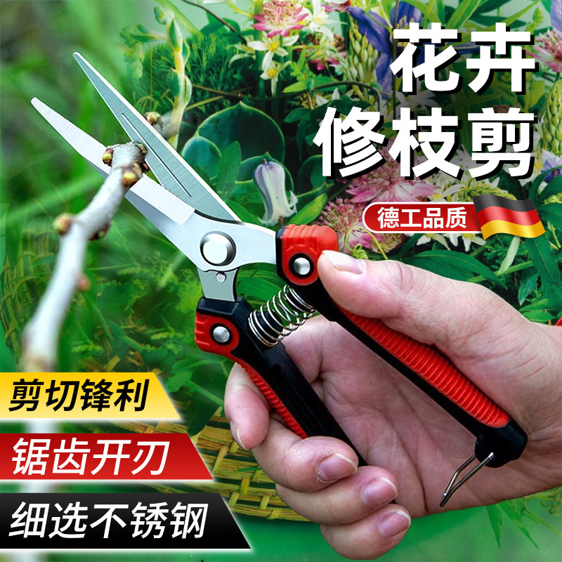 修剪花卉剪刀树枝果树花艺专用省力进口德国弹簧家用植物园艺工具图片