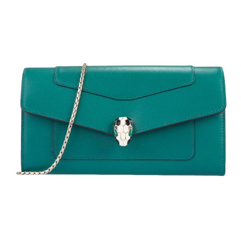 BVLGARI宝格丽女包小牛皮时尚蛇头扣链条单肩包斜挎包289464