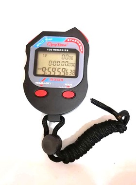 Any Time游泳跑步计时器学校运动比赛电子秒表！100道记忆跑表309