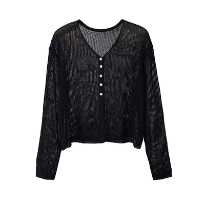 天丝亚麻薄款针织开衫外搭防晒衫