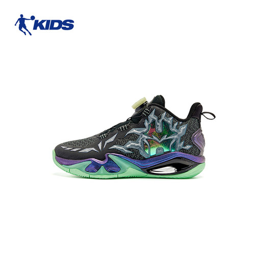 幻能斗士6商场同款乔丹儿童篮球鞋旋钮扣春季新款夜光男童运动鞋