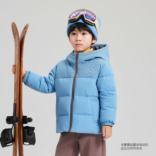 乔丹男童蓝色羽绒服2025冬季洋气小童儿童保暖北方抗寒高端专柜款