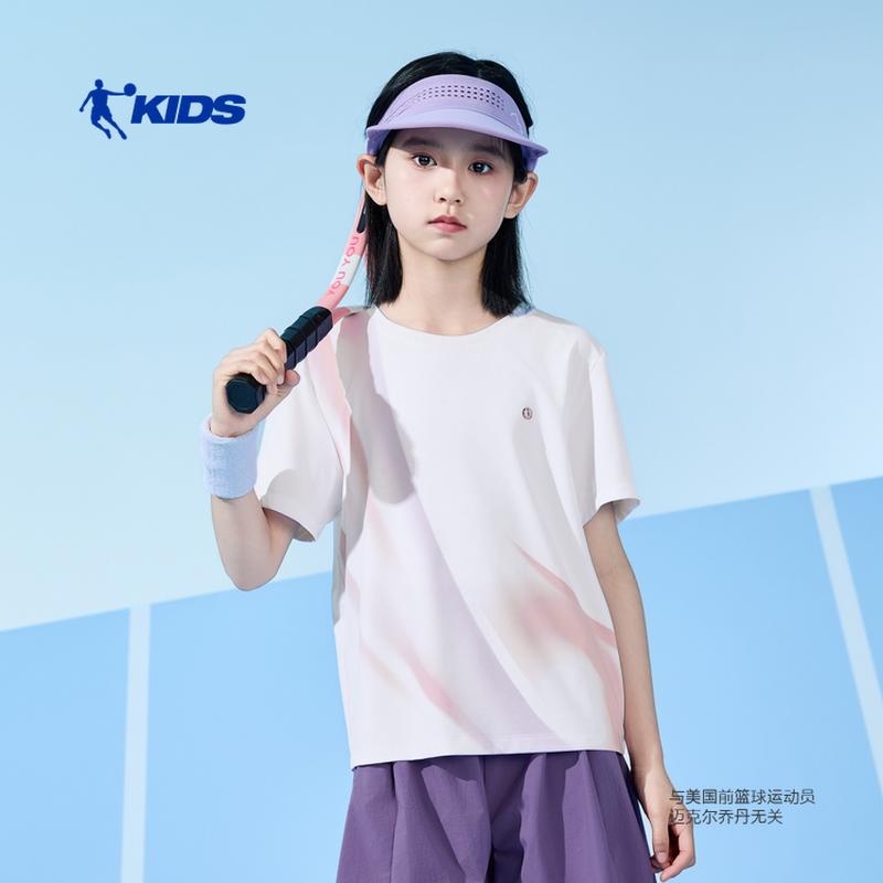 乔丹短袖T恤女童2026夏季透气吸汗速干运动休闲半袖TDBHSB263016