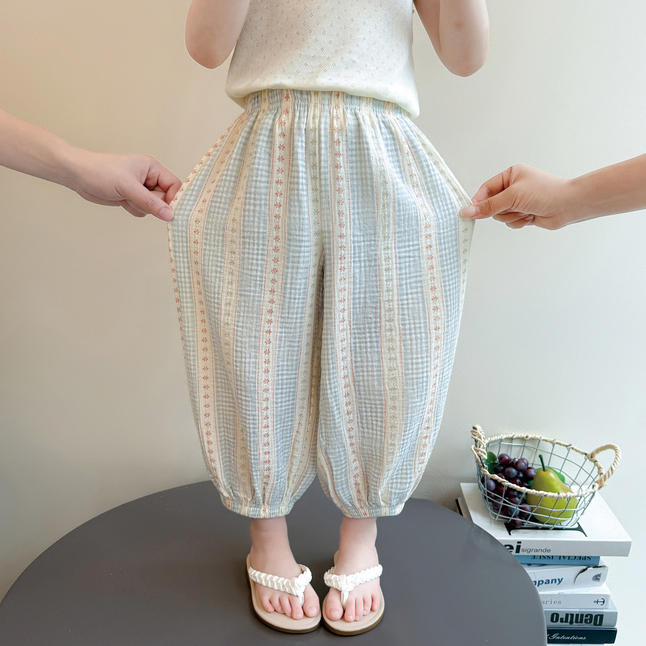 防蚊裤女童夏季轻薄款2026款漂亮女宝夏天灯笼裤儿童夏装速干裤子