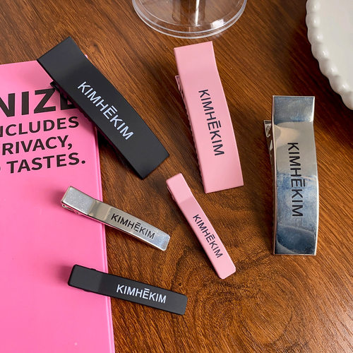 Mona同款发夹字母银色刘海碎发