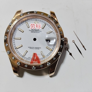 代劳玫瑰金表壳蓝宝面41精钢壳日志2813 8205 8215 8200手表配件