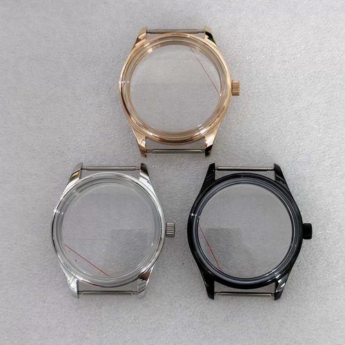 手表配件42MM 抛光不锈钢表壳 平表冠 适合ETA6497/6498/st3600