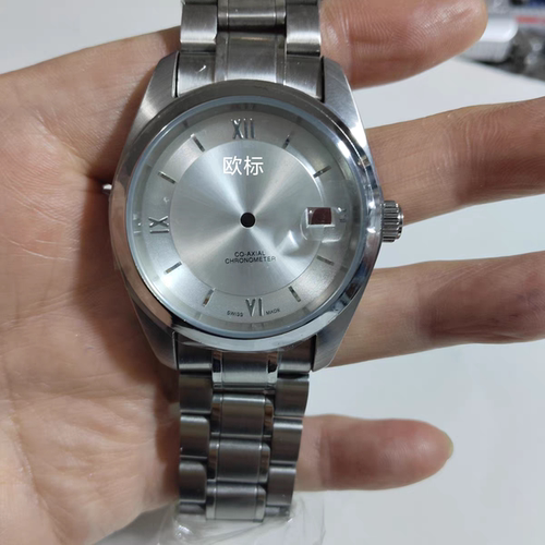 代欧表壳38mm钢壳8200 8215 8205 2813机芯单透底锁把头手表配件