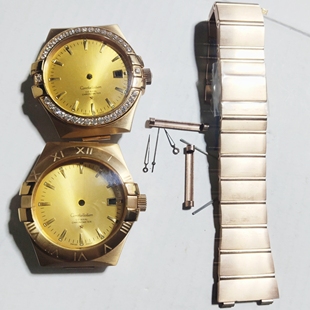 星座表壳欧茄40毫米玫瑰金罗马2824机芯镶钻机械精钢壳套手表配件