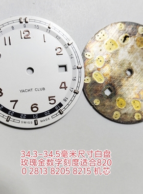 代万WC字面8200 2813 8215 8205白34.3毫米单历表盘男款手表配件