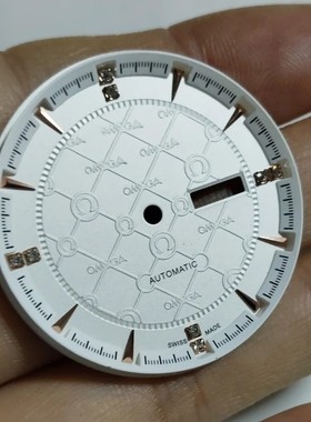 代用欧白色表盘内影刻度字面35.3毫米左右大尺寸8200双历手表配件