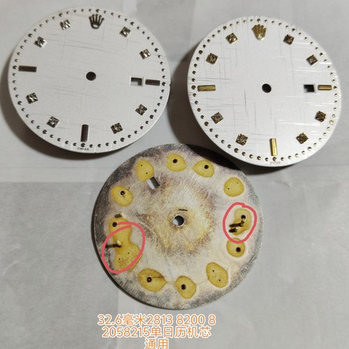 男表盘32.6毫米镶钻白3点2813 8200 8205 8215st6单日历手表配件