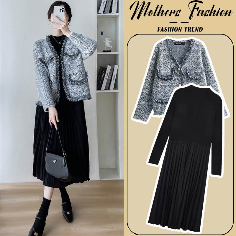 孕妇连衣裙套装秋冬2025新穿到生