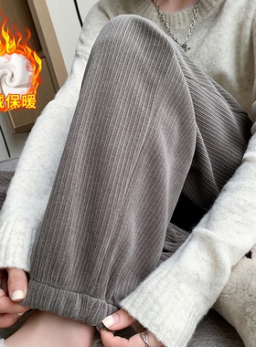 孕妇裤外穿宽松显瘦灰色休闲保暖束脚加绒加厚卫裤托腹春秋冬长裤