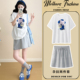 夏季 短袖 2026新款 白色印花薄款 上衣短裙两件套 韩版 孕妇连衣裙套装