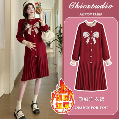孕妇连衣裙秋冬2025新款穿到一生