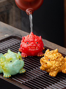 豪跃变色茶宠摆件招财纳福貔貅精品可养茶桌摆设饰品茶具茶道配件