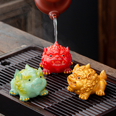 豪跃变色茶宠摆件招财纳福貔貅