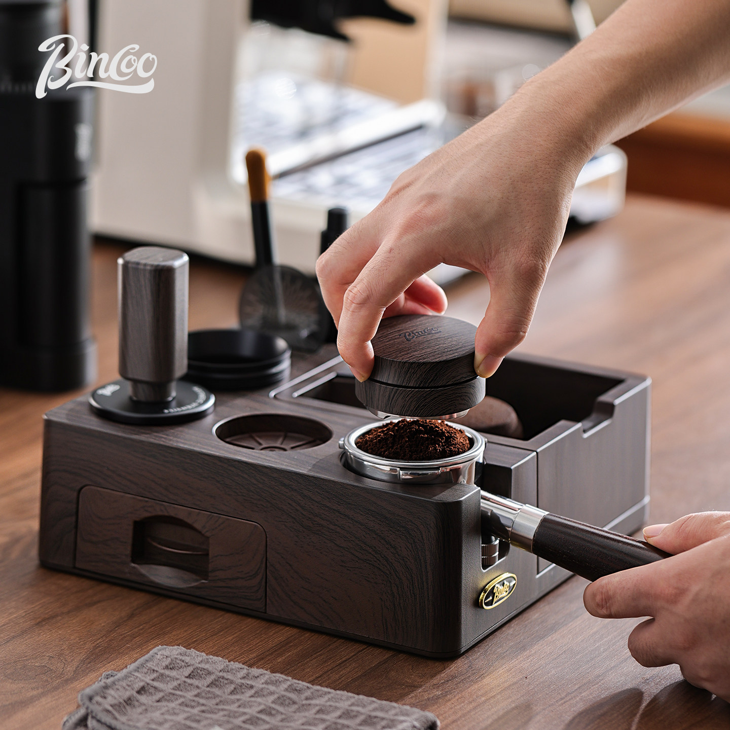 Bincoo意式咖啡多功能压粉底座敲渣桶一体咖啡机布粉压粉收纳器具,餐饮具,配套器具,淘宝优惠券,粉丝福利购,淘宝优惠卷